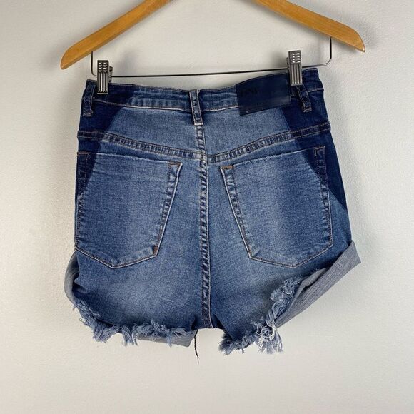 One Teaspoon Harlets Denim Jean Shorts Superstar Blue - Picture 5 of 11